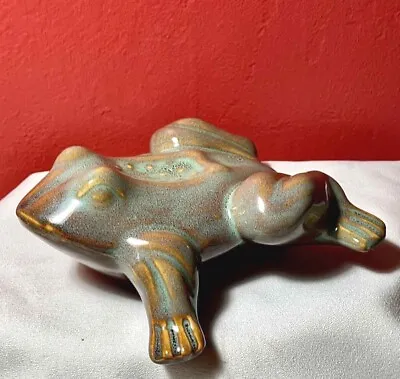 Vintage Ceramic FROG TOAD Stylized Figurine 6 In. Long X 5 In. Wide • $16.99