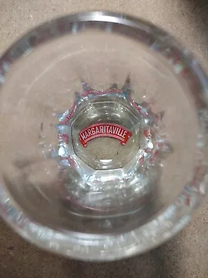 Clear 2 1/4  Red MARGARITAVILLE Bottom Shot Glass Jimmy Buffett Collectors Item • $8