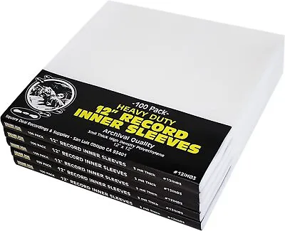 (500) 12” Vinyl LP Inner Sleeves 3mil THICK Archival Quality Heavy Duty 12IH03 • $74.99