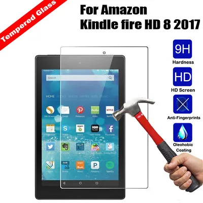 For Amazon Kindle Fire 7 HD8 HD10 Ultra Clear Tempered Glass Screen Protector • $14.84