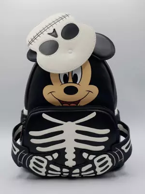 Loungefly Disney Mickey Mouse Glow In The Dark Skeleton Mini Backpack • $110