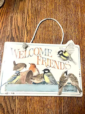 Marjolein Bastin Welcome Ceramic Plaque Hallmark Bird Feeder Sign CHICKADEES • $14.99