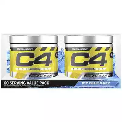 2 X 195g Cellucor C4 Pre Workout Powder - Icy Blue Razz / Blueberry Raspberry • $70.40