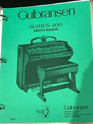 $48 • Buy Gulbransen Organ Model 400 Series Service Manual + 2 Service Manual Updates