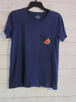 J.Crew T-Shirt Women's Small Purple Watermelon Pocket Short Sleeve • $8.99