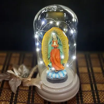 Virgen De Guadalupe Statue In Globe With LED Lights 9 Inch Gift Item  • $39