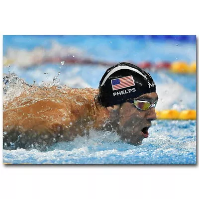 136205 Michael Phelps USA Swimming Sports Wall Decor Print Poster • £19.23