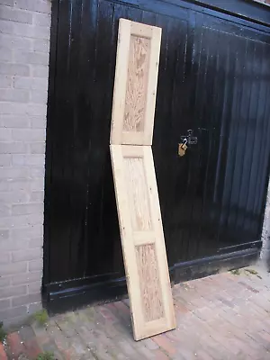 Pair Of Reclaimed Edwardian Or 1920s Stripped Pine Cupboard Doors • £110