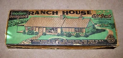 Rare VTG MARX 1950s RANCH DOLLHOUSE W Furniture-Original Box • $300