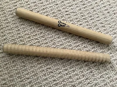 £2 • Buy Great Wood Rhythm Sticks /Claves 1 Ridged 1 Smooth. From US. Versatile.
