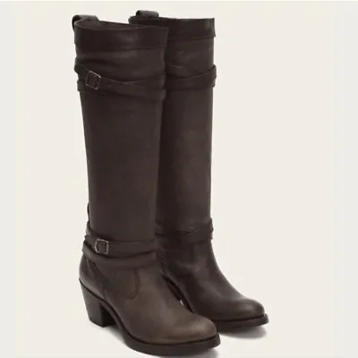 Frye Womens Jane Strappy Leather Tall Heels Moto Boho Boots Sz 6.5B • $55.99