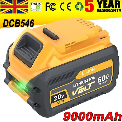 For DeWalt DCB547 18V/54V 9Ah Li-Ion XR Flexvolt Convertible Battery Lightweight • £62.99