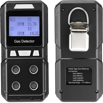 Portable EX O2 H2S CO Gas Detector Monitor Air Quality Tester Analyzer Used • $79.98