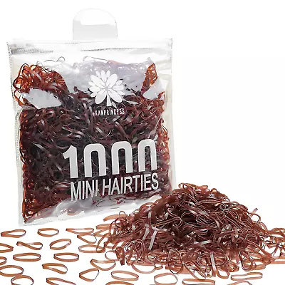 Kanprincess 1000Pcs Brown Mini Elastic Rubber BandsSoft Small Hair Ties Bands F • $13.47