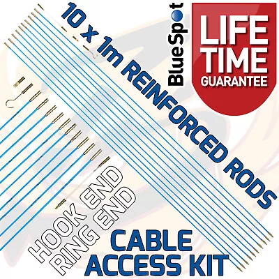 Cable Access Kit 1m X 10 Puller Electricians Push Pull Rods Wire Reinforced Rods • £13.95