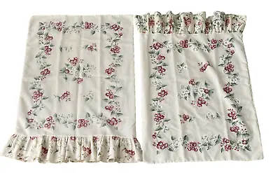 Vintage Pair Shabby Cottage Core Standard Pillowcases Flowers Ruffle 30  X 20  • $17.95