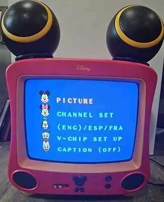 Vintage Disney Mickey DT1300-C 13  CRT Color TV W/ Ear Speakers TESTED Excellent • $90