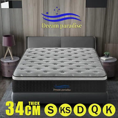$251.10 • Buy Mattress Queen Double King Single Bed Firm Foam Pocket Spring 34cm Thick