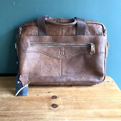 BULLCAPTAIN Briefcase Men Leather 14-inch Laptop Man Bag Handbag Briefcase Man • £19.99