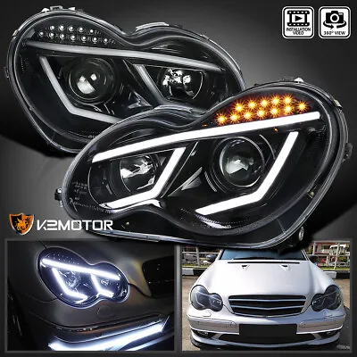 Jet Black Fits 2001-2007 Benz W203 C230 C320 Sedan LED Bar Projector Headlight • $240.38