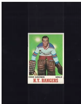 Ed Giacomin New York Rangers 1970-71 Topps Hockey Card #68 Gd • $5