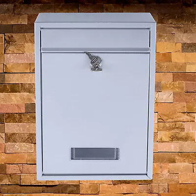 Steel Locking Mailbox Mail Box Wall Mount Newspaper Letterbox Door & 2 Keys Home • $31.35