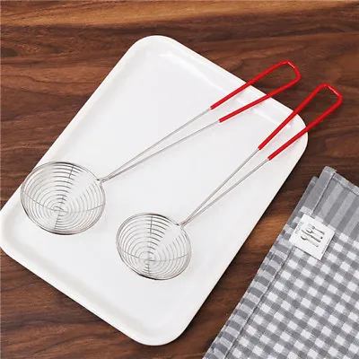 Stainless Steel Fine Mesh Oval Skimmer Strainer Ladle Cookware Kitchen Tools LA • £4.15