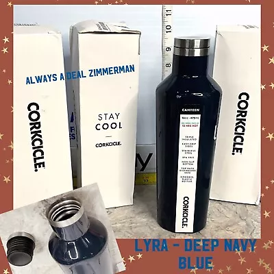 CORKCICLE NAVY BLUE Canteen 16oz Water Bottle Thermos Triple Insulated Nonslip • $18.99