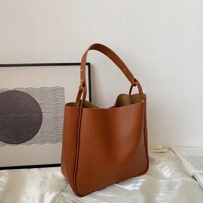 Handbag City Shoulder Underarm Bag Tote Shopper Large Faux Leather Minimal Zara • £22.99