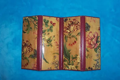 Maroon &Gold Multi Picture Photo Frame-Table Top-Four Fold-Floral /Nature Design • $11.80