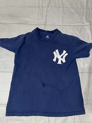 Boys MAJESTIC NEW YORK YANKEES Mariano Rivera #42 Jersey T-shirt Sz Youth Small • $9.99