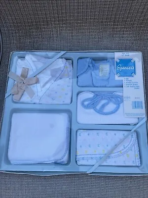 Vintage Spencer's Baby Gift 5 Pc Set Blue 6 Months • $24.99