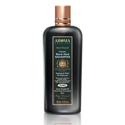 Aroma Dead Sea Therapeutic Anti Dandruff And Hair Loss Black Mud Shampoo 380 Ml  • $37