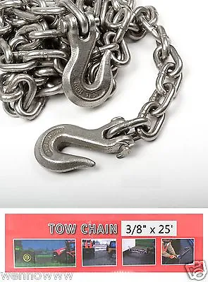 3/8  X 25ft Tow Chain Automotive Truck Towing Log Chain  • $94.75