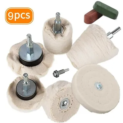 £12.99 • Buy 9X Polishing Buffing Pad Mop Wheel Drill Kit For Car Polisher Aluminum Stainless