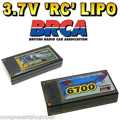 £29.10 • Buy 3.7V 4800mAh - 6700mAh 1s LiPo Hard Case RC Car Battery Up To 65C BRCA 