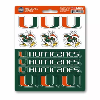 FANMATS 61174 Miami Hurricanes 12 Count Mini Decal Sticker Pack • $7.19