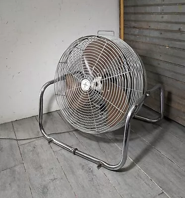 Vintage 18  Sears 34 9018 3-Speed Industrial Chrome Metal Floor Fan Westinghouse • $270