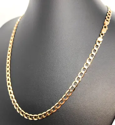 Solid 9ct 9 Carat Gold Curb Chain Necklace 19  49cm 5mm Gift Retro Jewellery • £609.99