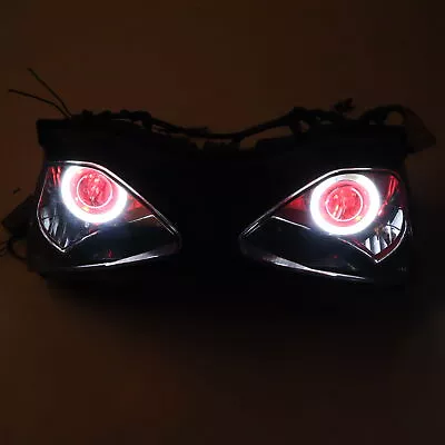 FA Front Headlight HALO Red Angel Eye Fit For Kawasaki 2003-2004 ZX6R 636 A014 • $349