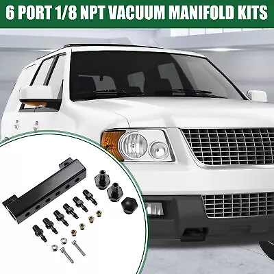 Universal Vacuum Block Intake Manifold Kits 6 Port 1/8 NPT For Gas Fuel Wastegat • $19.93