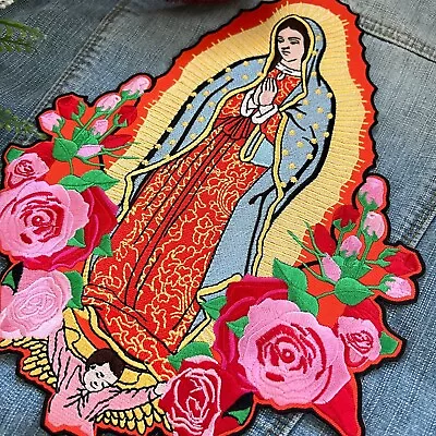 Virgin Mary Our Lady Of Guadalupe Iron On Embroidered Large Back Patch XL • $18.50