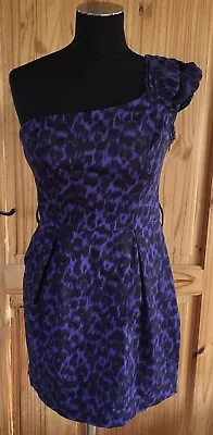 Jane Norman ! Size 12 ! Stylish Purple & Black Dress ! Bodycon ! Evening / Party • £4.99