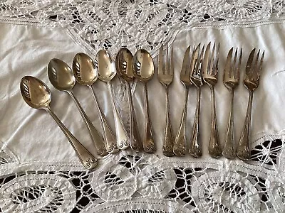 Vintage Silver Plate Cake Set Forks & Spoons X6 • $24