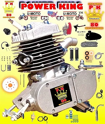 Full Set 80cc Bike Bicycle Motorized 2 Stroke Petrol Gas Motor Engine Kit Pk80 • $129.99