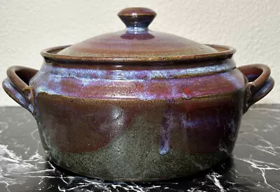 KC Pottery Casserole Dish Wisteria Pattern Reduction Fired Stoneware Minnesota • $89