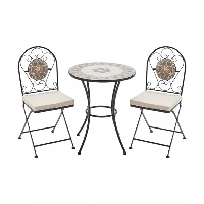 Mosaic Bistro Set Garden Furniture Outdoor Table And Chairs Patio Seat Sets UK • £139.95