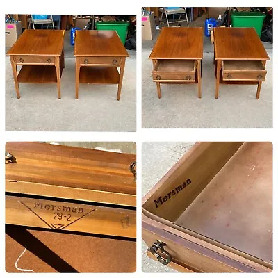 Vintage MERSMAN Mid Century Modern 50's Danish Style Walnut End/Side Tables 29-2 • $80