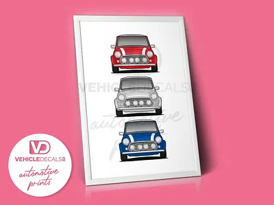 Mini Cooper 'set Of 3' Special Car Poster Drawing Automotive Print • £9