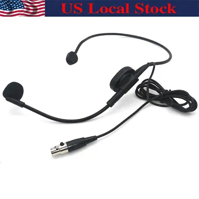Black Condenser XLR 4-PIN Headworn Headset Microphone For Shure Wireless System • $18.99